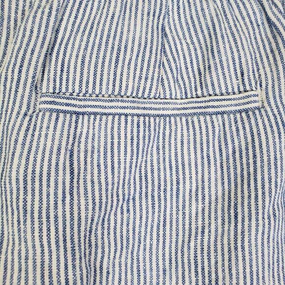 Talbots Pants Crop Linen Women’s Size 12 Blue White Striped Nantucket Lagenlook - Picture 5 of 8